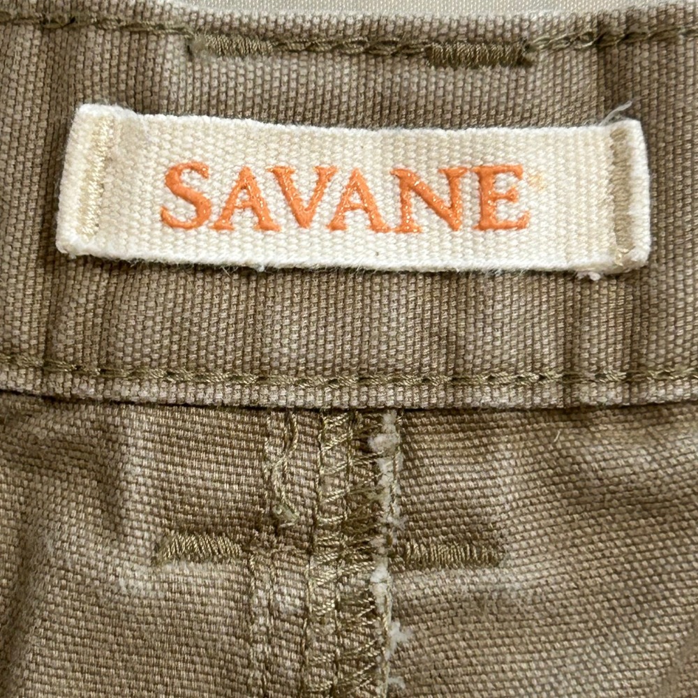 Savane Mens Khaki Tan Cotton Canvas Cargo Shorts Size 38 Elastic Waist Outdoor - Picture 7 of 9